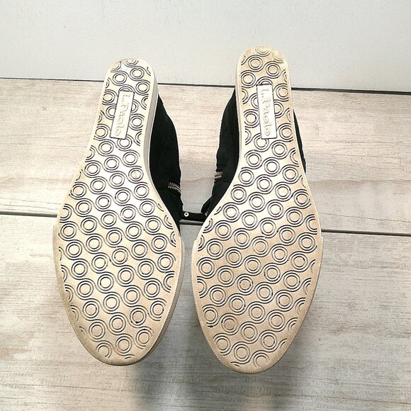 L. Paola Black Suede Frieda Wedge Ankle Bootie, Size 6.5 M Retro Style - Picture 9 of 11